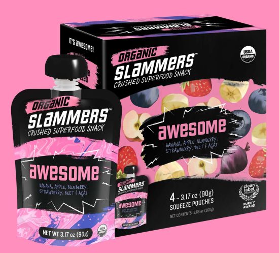 Slammers Awesome pouch and box_pink background